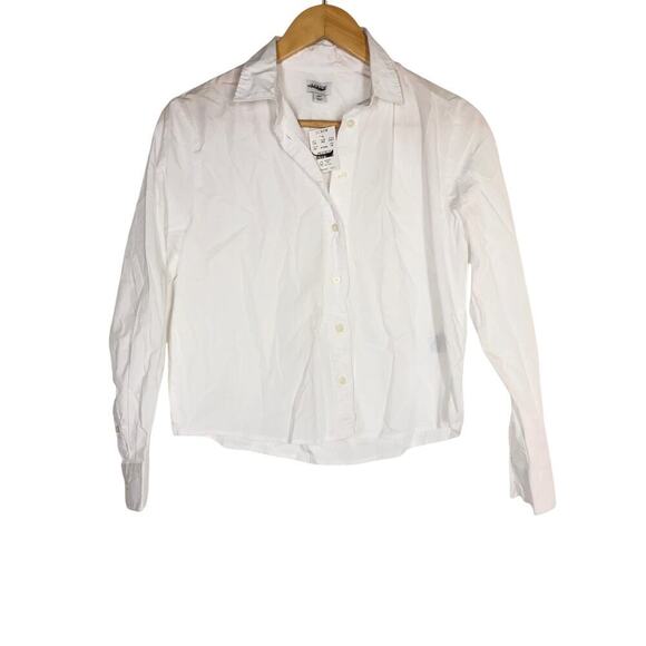 J. Crew Factory Modern Shirt Classic Long Sleeve Button-Up Cotton White NWT SP - Picture 3 of 9